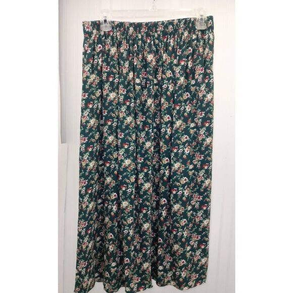 Southern lady dark green, floral maxi skirt. Size 12 - Picture 2 of 6